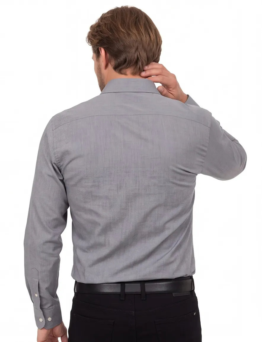 Casa Moda overhemd grijs uni Comfort Fit