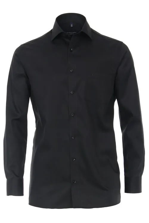 Casa Moda overhemd zwart katoen Comfort Fit