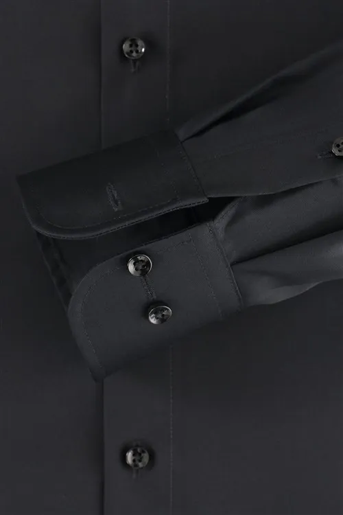 Casa Moda overhemd zwart katoen Comfort Fit