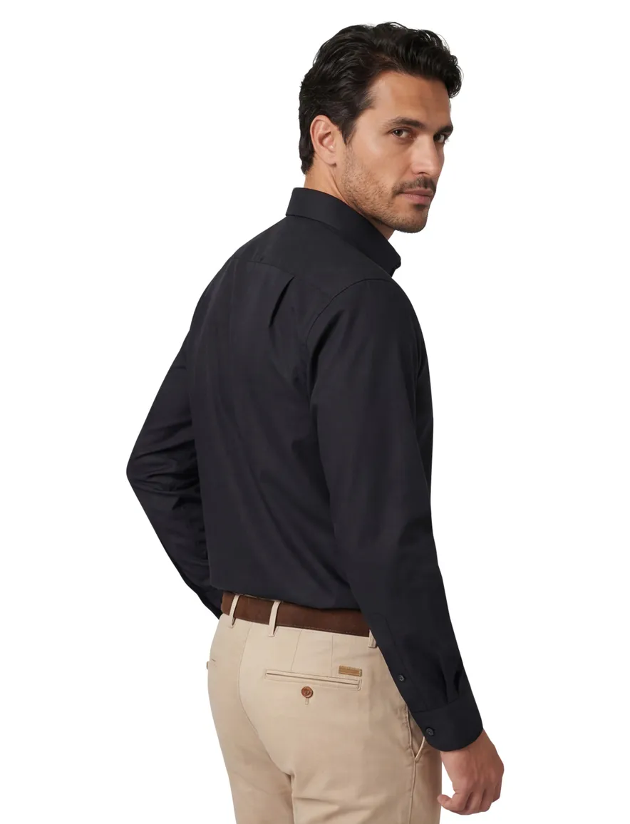 Casa Moda overhemd zwart katoen Comfort Fit