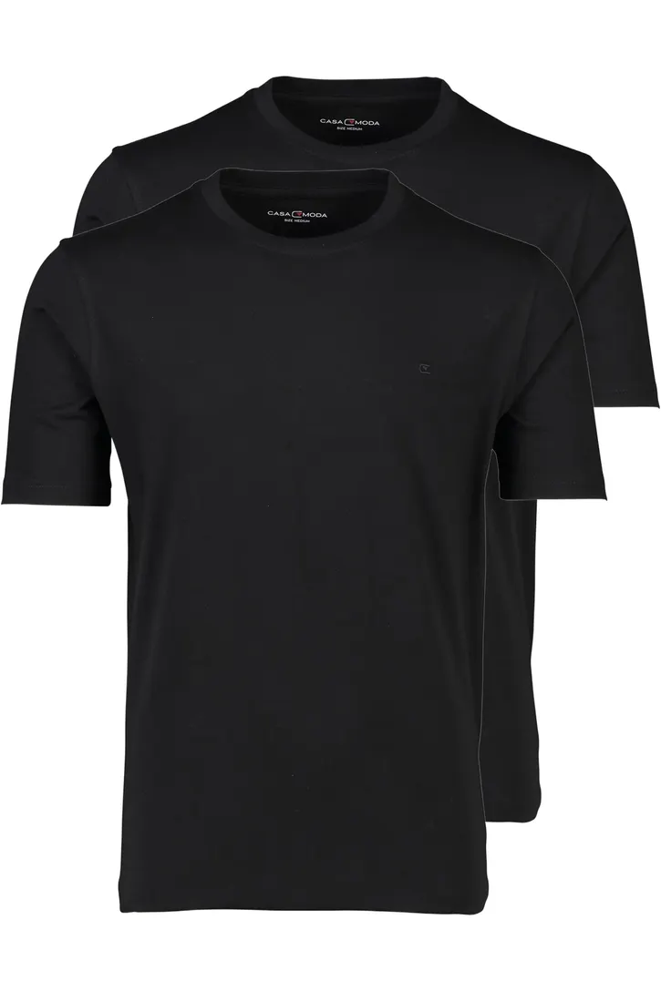 Casa Moda t-shirt effen katoen zwart