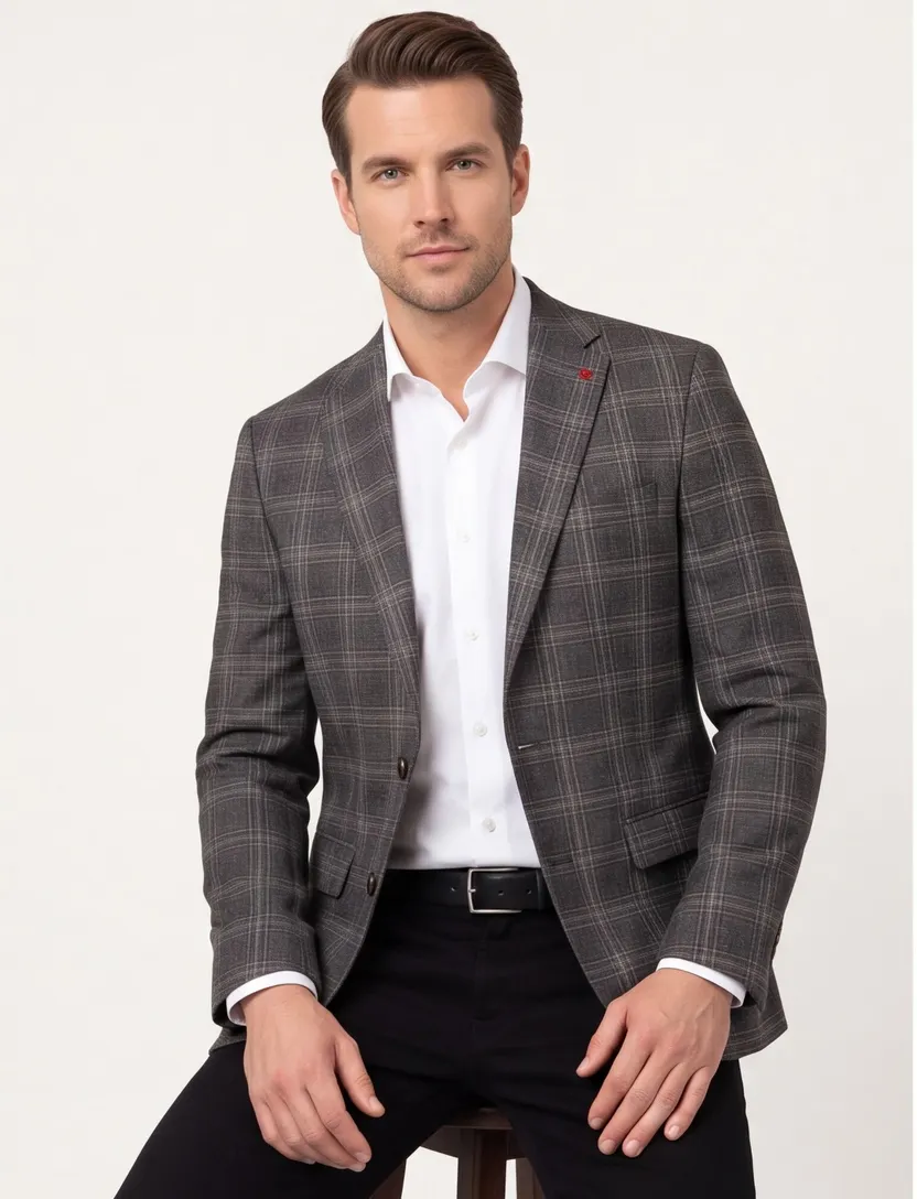 Colbert Roy Robson Mix & Match antraciet ruitje
