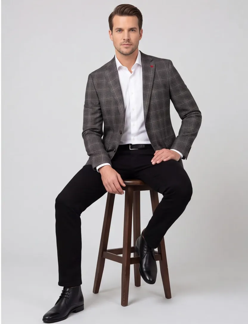 Colbert Roy Robson Mix & Match antraciet ruitje
