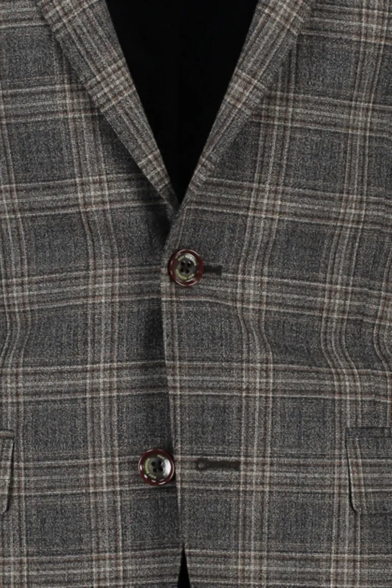 Roy Robson colbert Mix & Match antraciet geruit