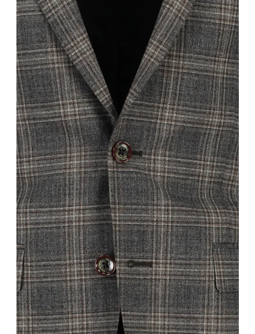 Roy Robson colbert Mix & Match grijs geruit