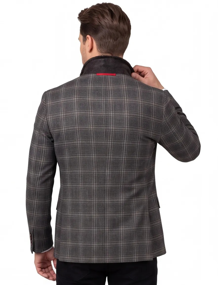 Roy Robson colbert Mix & Match grijs geruit