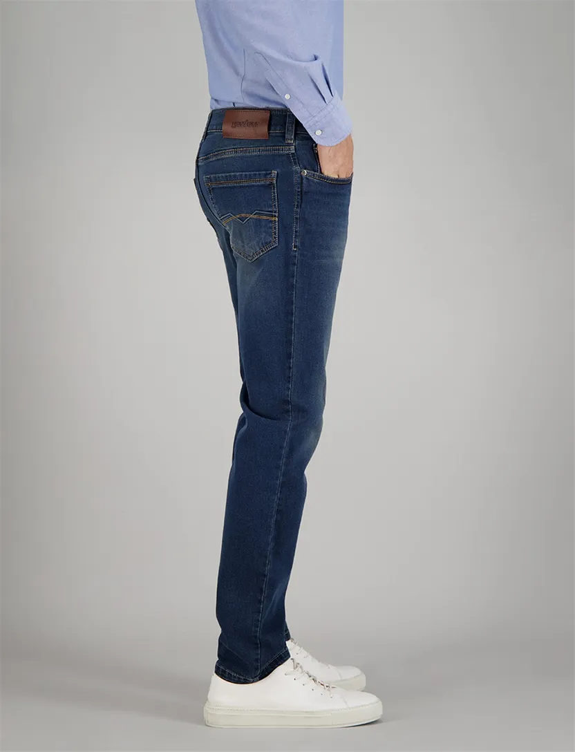 Donkerblauwe herenjeans 5-p Gardeur Batu