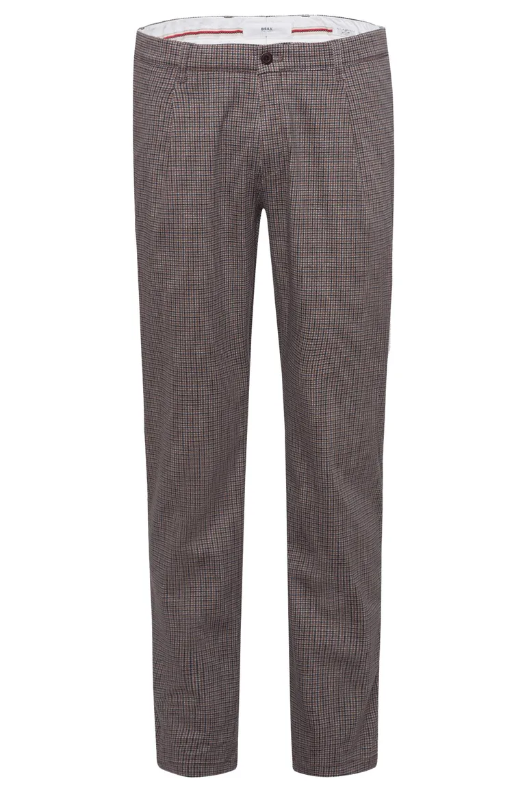 Chino bruin geruit Brax Paul
