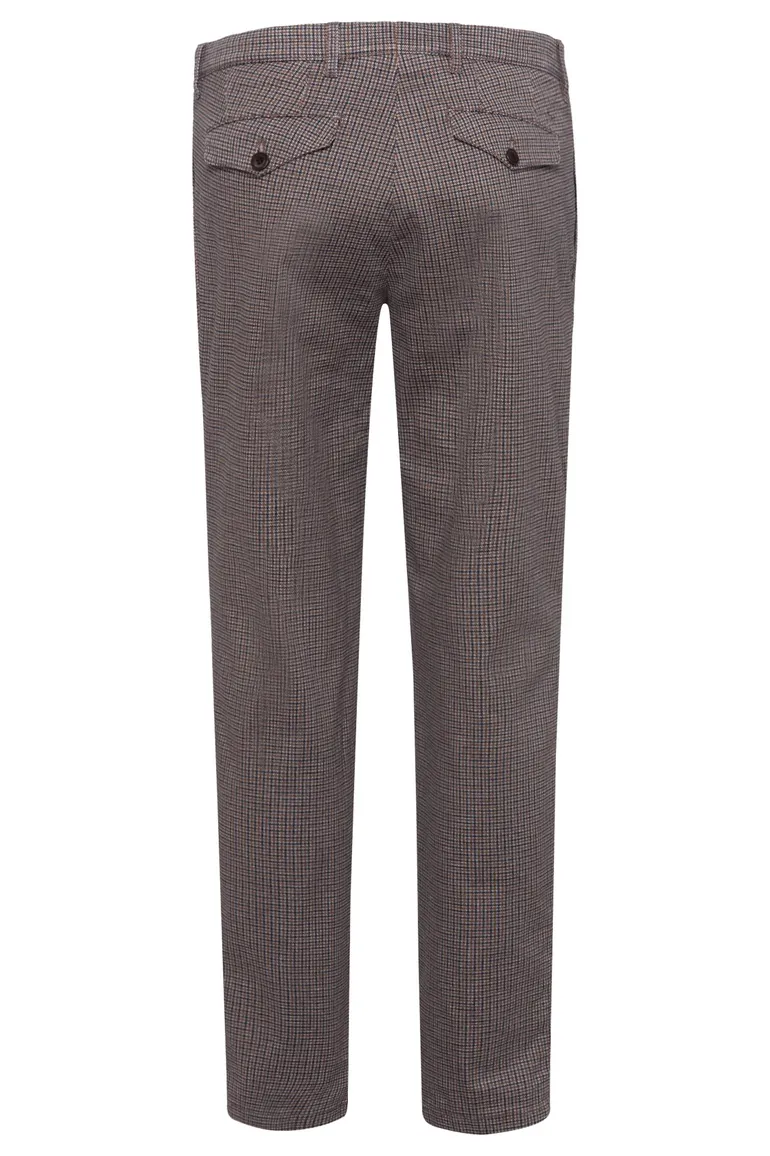 Chino bruin geruit Brax Paul