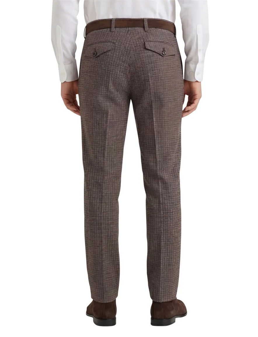 Chino bruin geruit Brax Paul