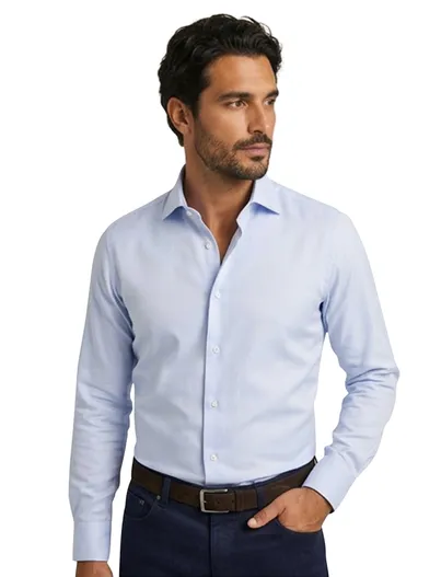 John Miller John Miller business overhemd Tailored fit effen lichtblauw katoen