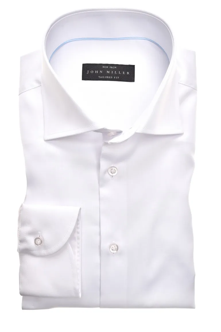 John Miller wit overhemd Tailored Fit anti kreuk