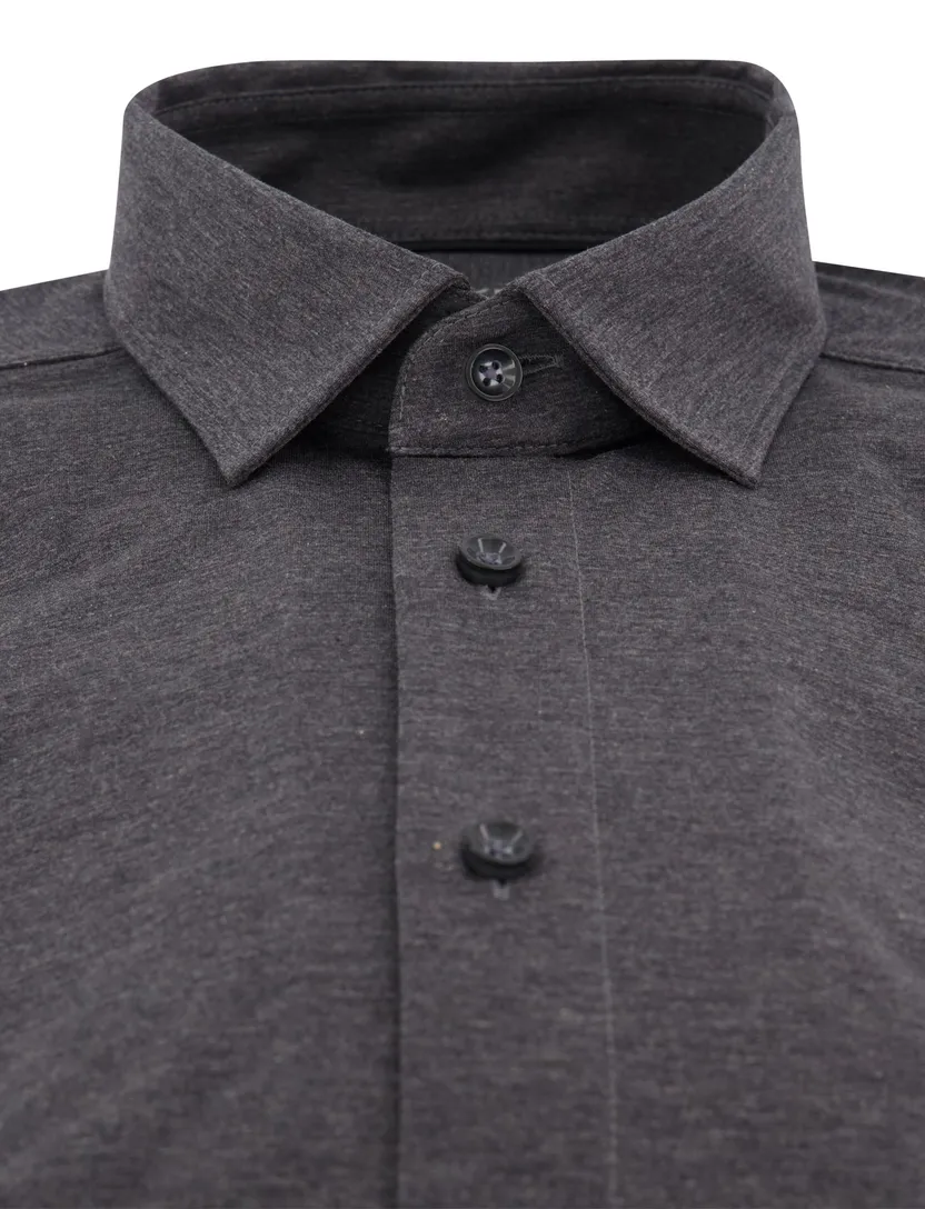 Olymp overhemd grijs Modern Fit semi-wide collar