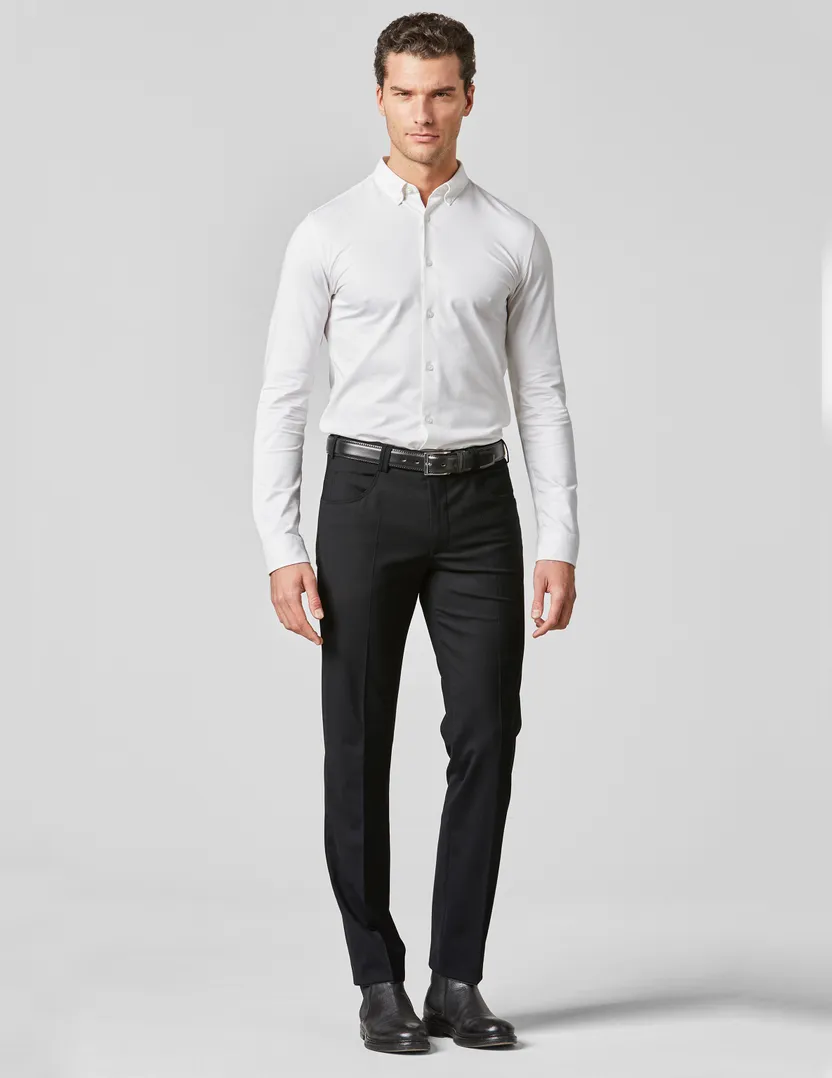 broek Meyer zwart effen