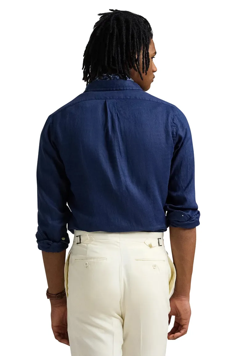 Ralph Lauren overhemd donkerblauw Slim Fit
