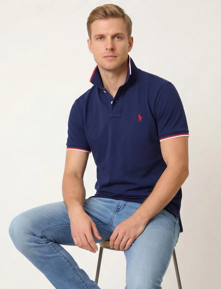 Polo Ralph Lauren polo normale fit donkerblauw effen