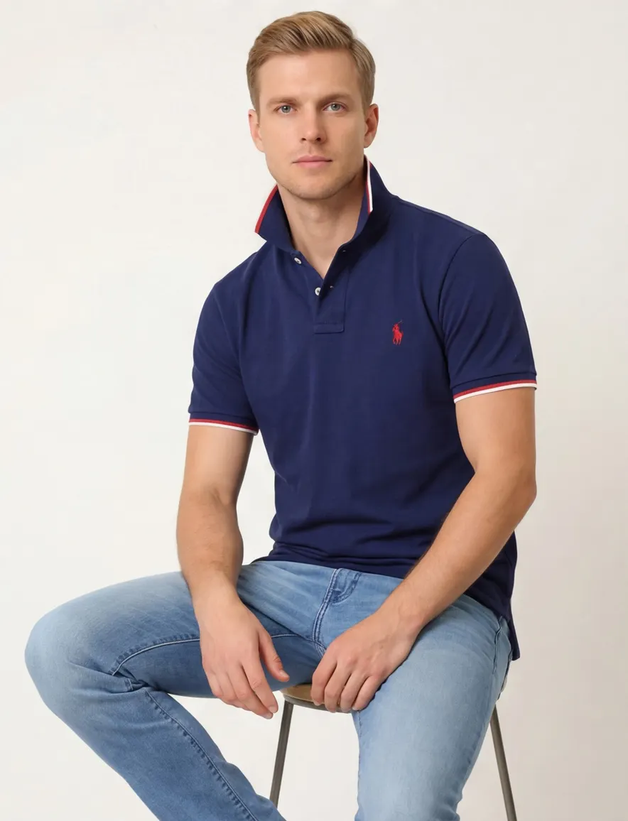 Polo Ralph Lauren polo normale fit donkerblauw effen
