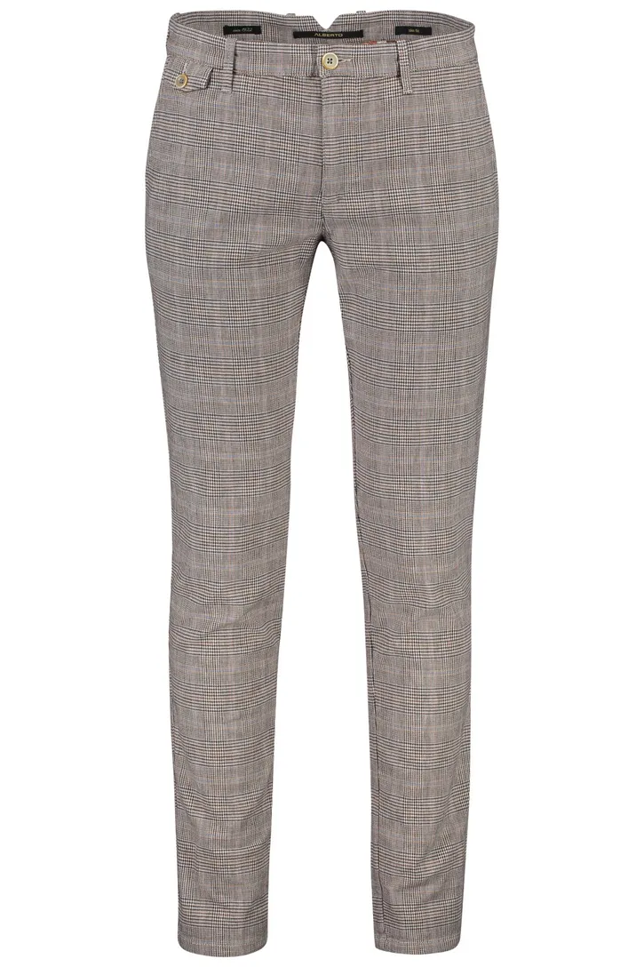 Bruine geruit Alberto broek