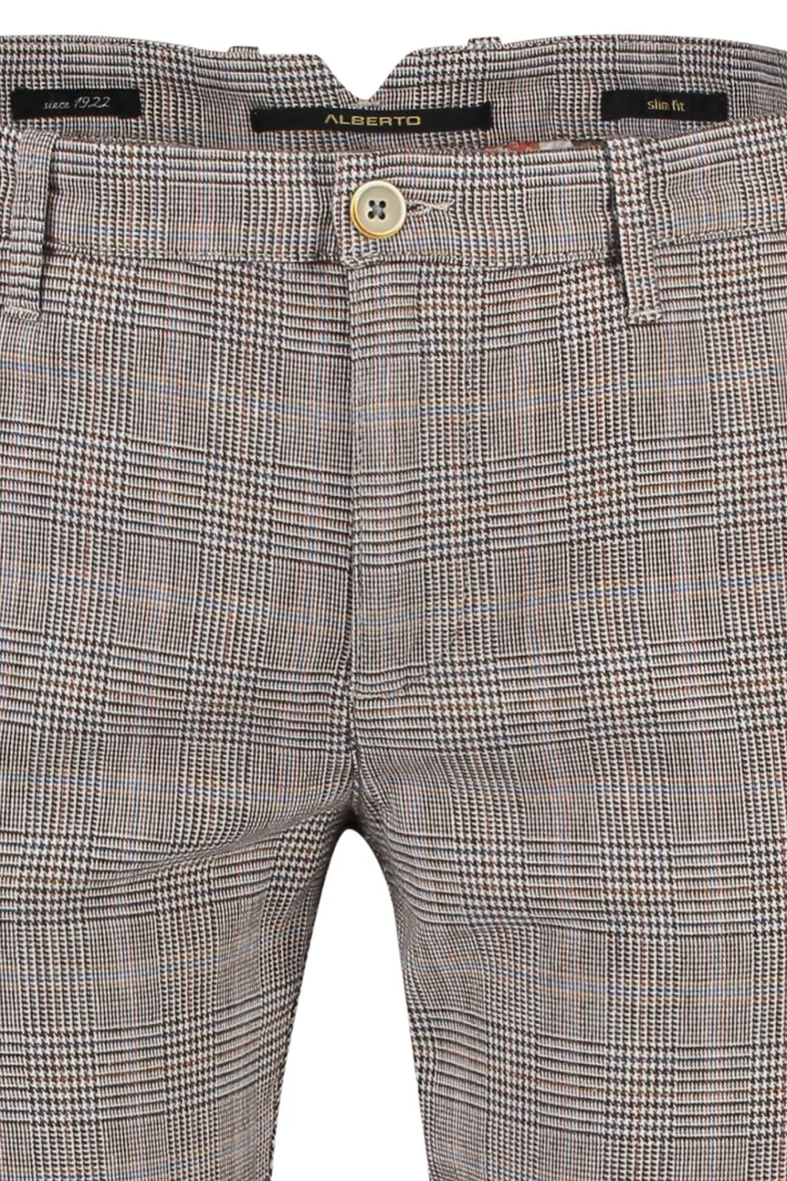 Bruine geruit Alberto broek