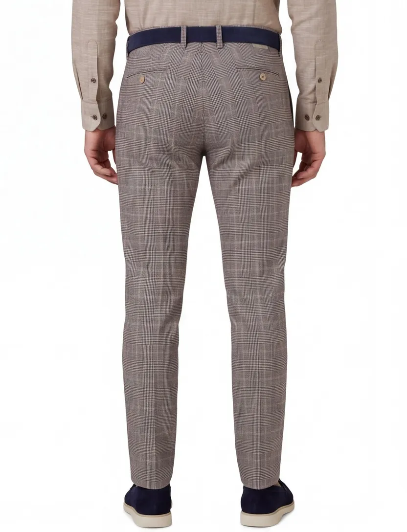 Bruine geruit Alberto broek