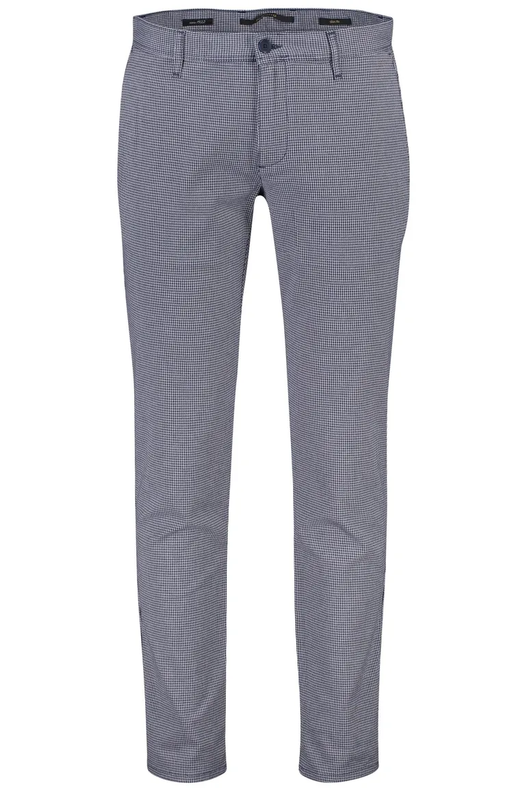 Alberto chino broek ruit blauw