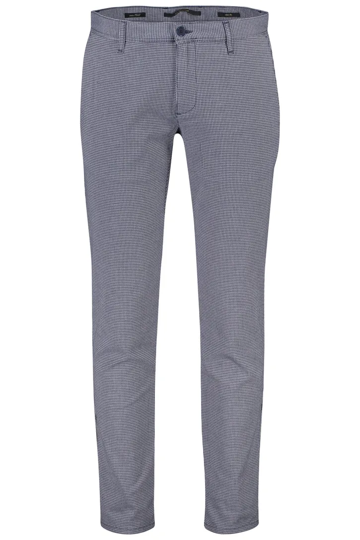 Blauw geruite chino Alberto