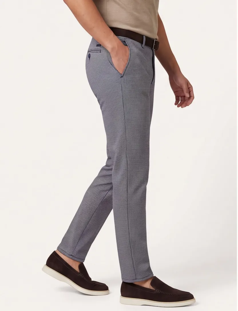 Blauw geruite chino Alberto