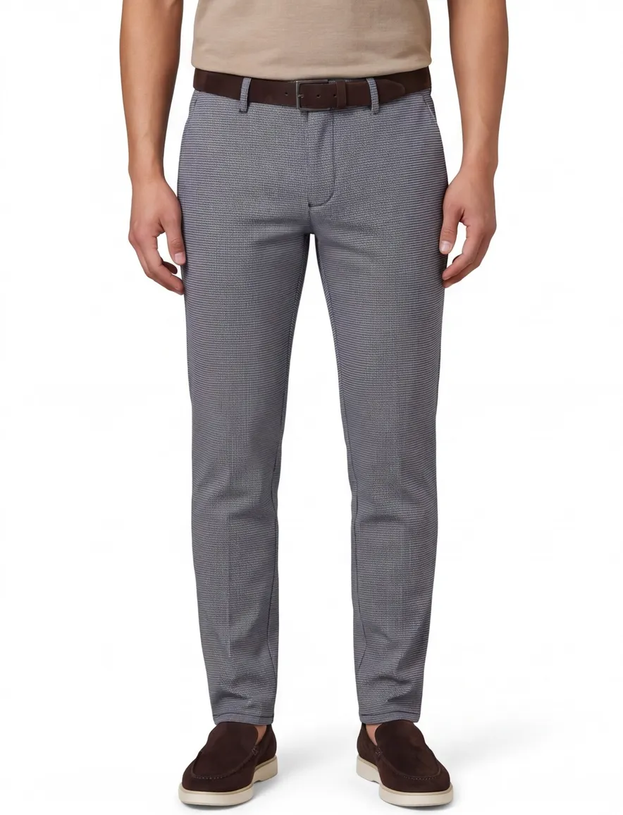 Alberto broek ruit blauw