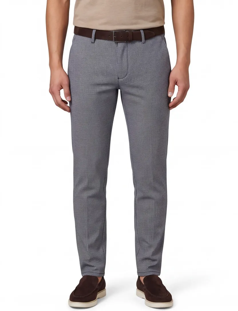 Blauw geruite chino Alberto