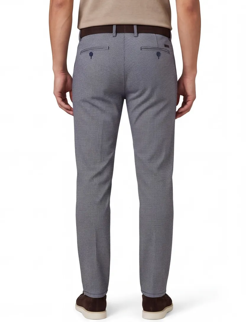 Blauw geruite chino Alberto