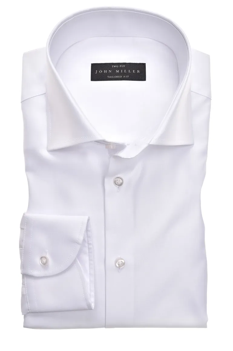 Tailored Fit overhemd John Miller wit
