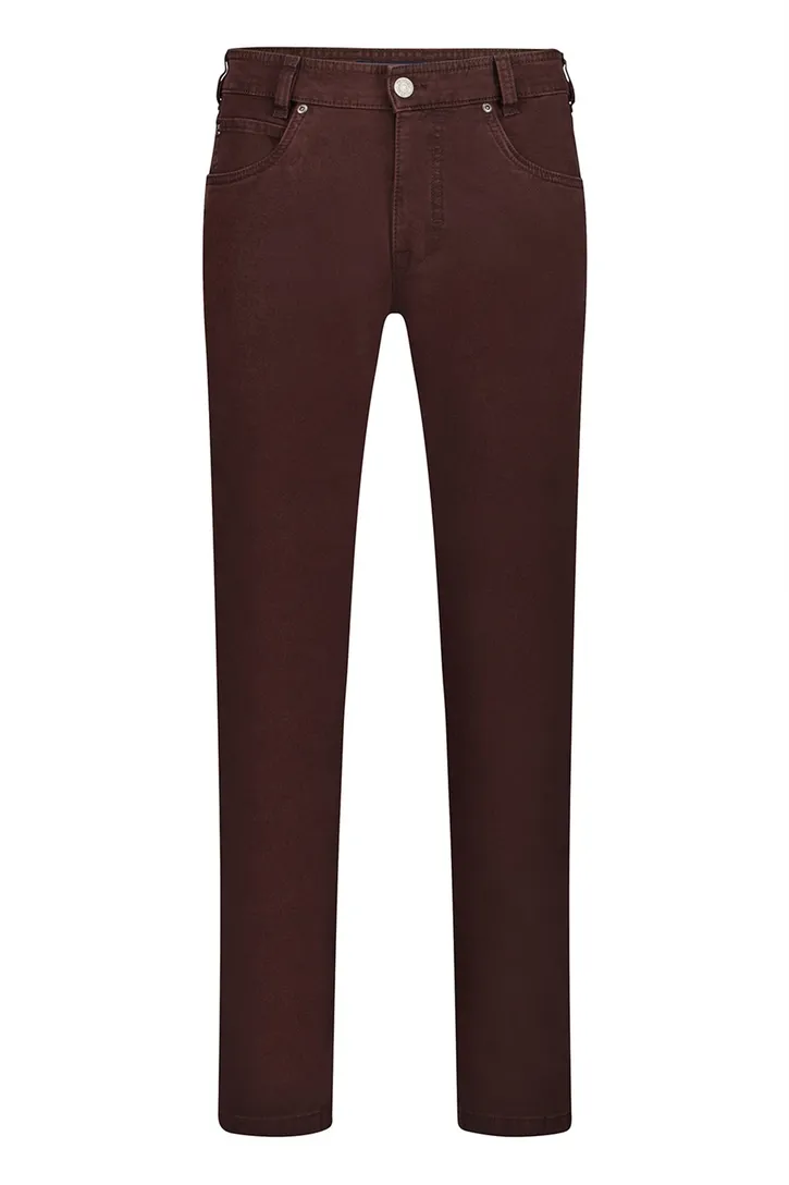 Gardeur jeans rood effen katoen