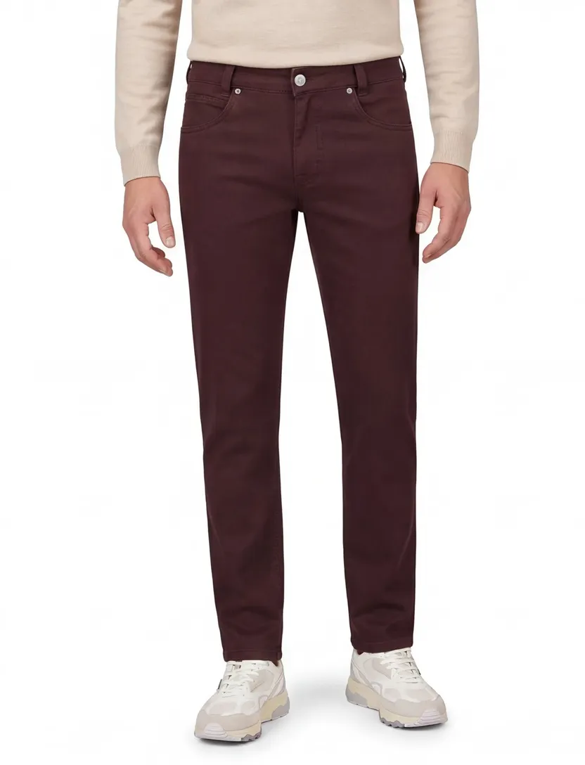 Gardeur jeans rood effen katoen