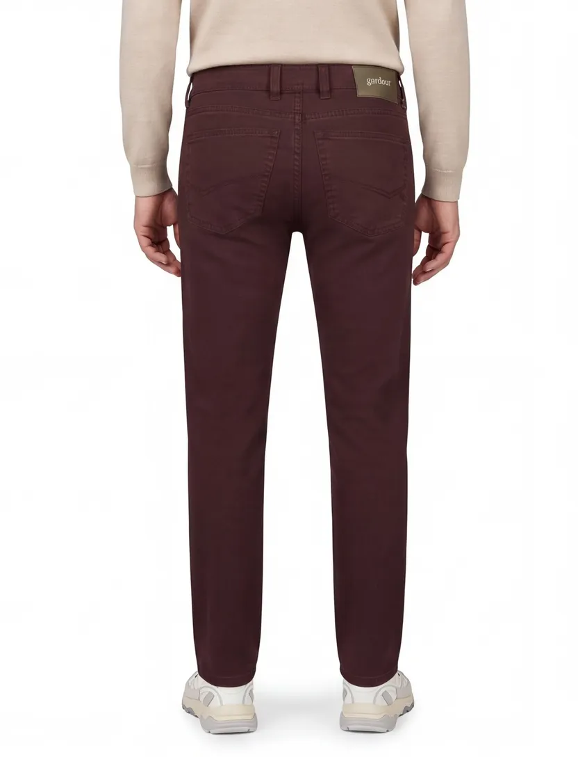 Gardeur jeans rood effen katoen