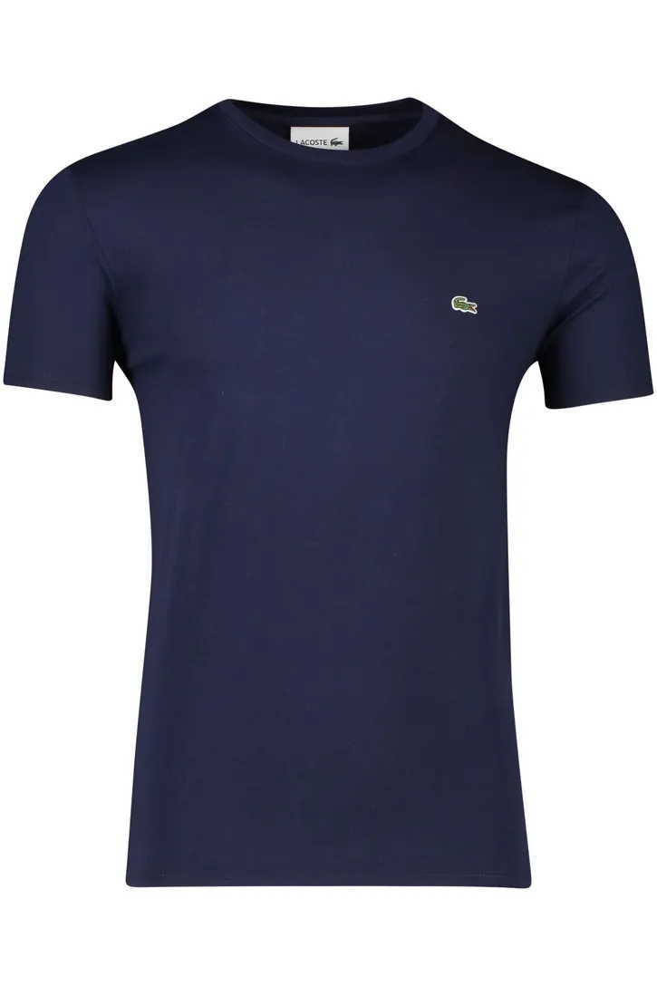 Regular Fit t-shirt Lacoste donkerblauw effen ronde hals