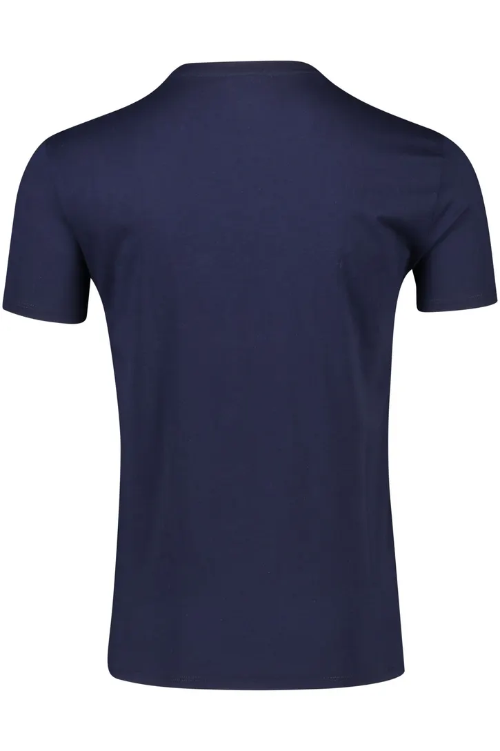 Regular Fit t-shirt Lacoste donkerblauw effen ronde hals