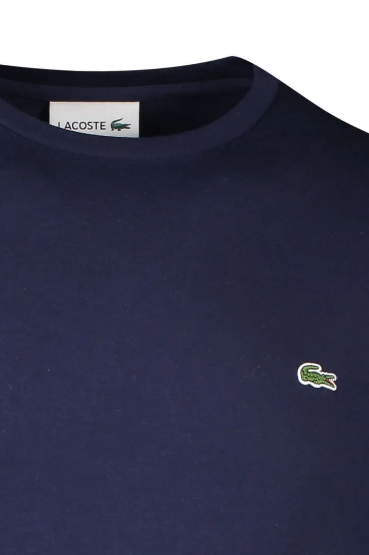 Regular Fit t-shirt Lacoste donkerblauw effen ronde hals