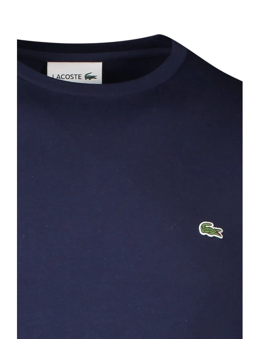 Regular Fit t-shirt Lacoste donkerblauw effen
