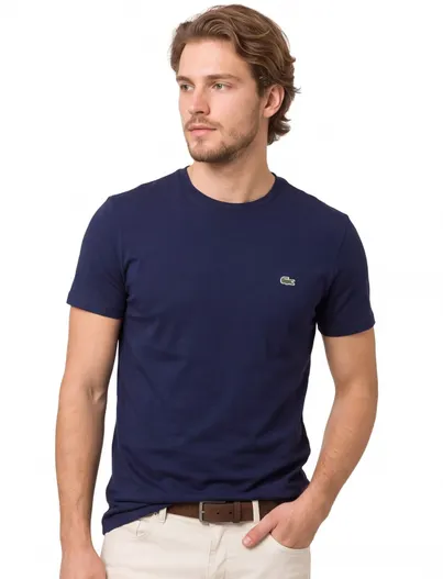 Lacoste Regular Fit t-shirt Lacoste donkerblauw effen ronde hals