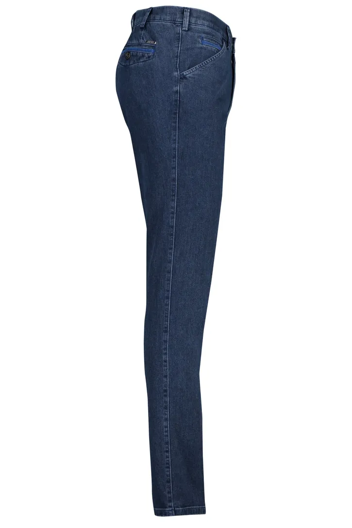 Meyer nette jeans blauw effen denim, katoen Chicago