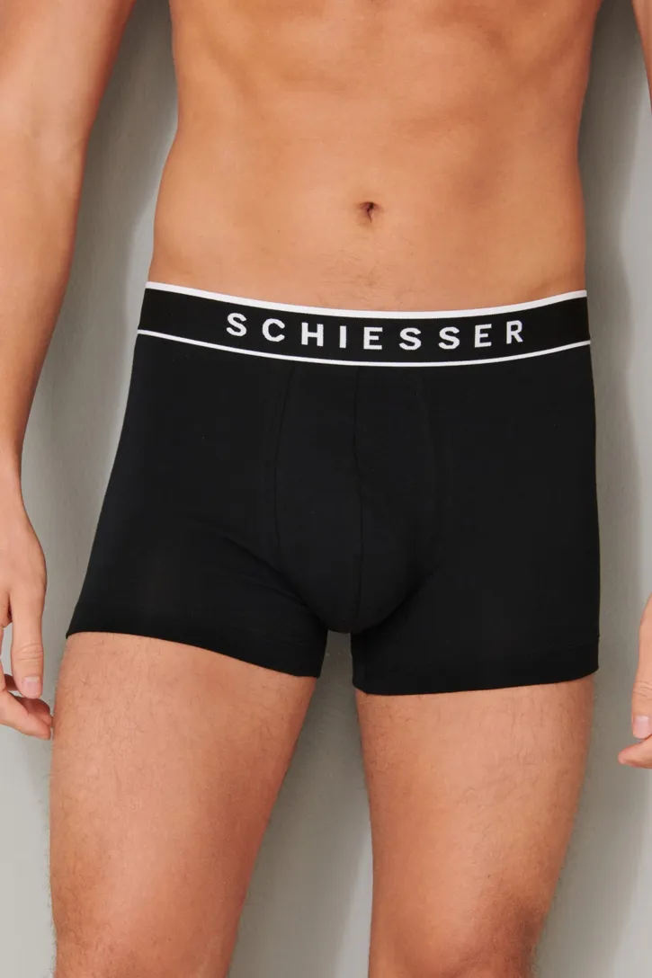 Schiesser boxershorts 95/5 3-pack zwart