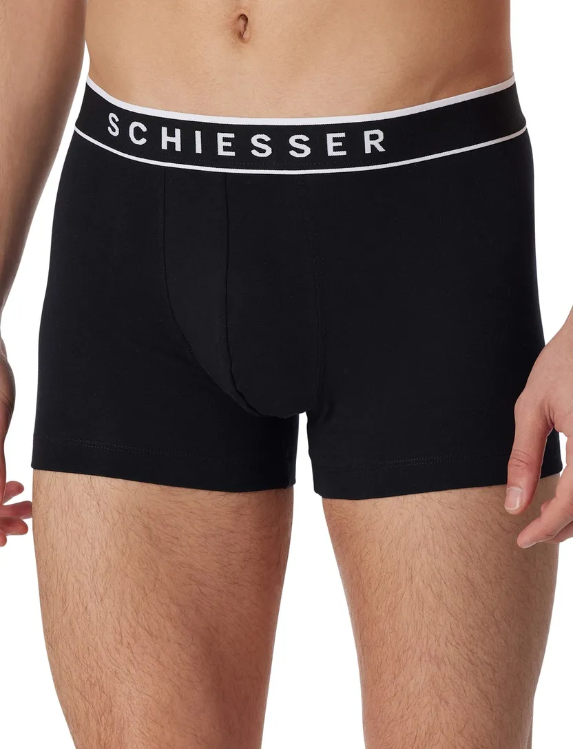 Schiesser boxershorts 95/5 3-pack zwart