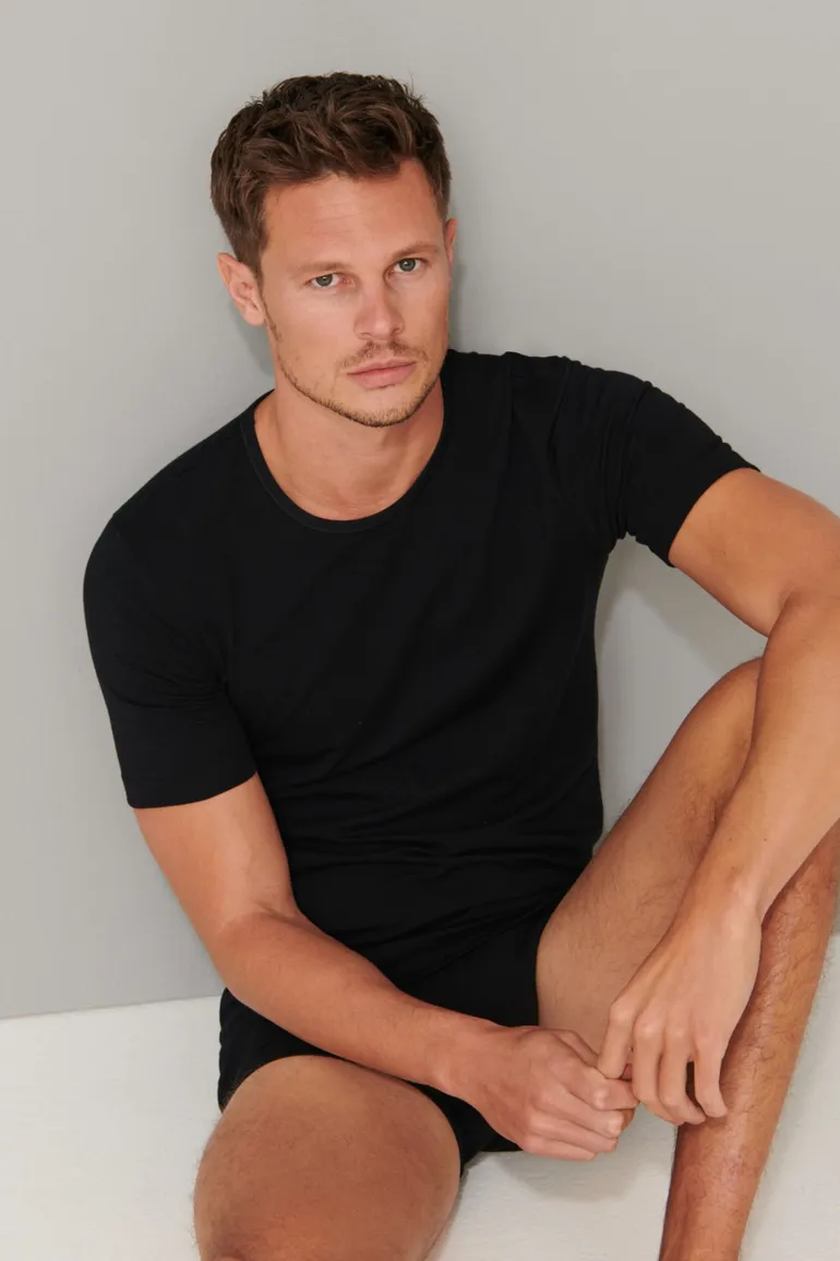 Schiesser t-shirt Schiesser 95/5 ondergoed aanbieding zwart