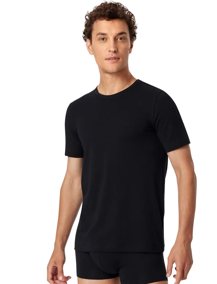 Schiesser t-shirt Schiesser 95/5 ondergoed aanbieding zwart