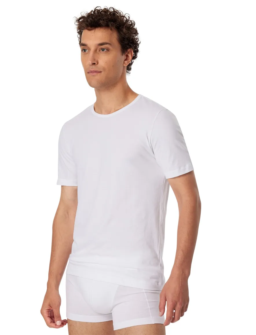 95/5 t-shirt Schiesser ondergoed aanbieding wit effen 2-pack
