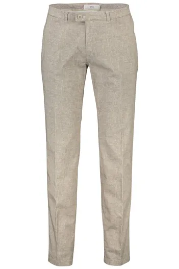 Brax Brax katoenen broek beige effen katoen zonder omslag