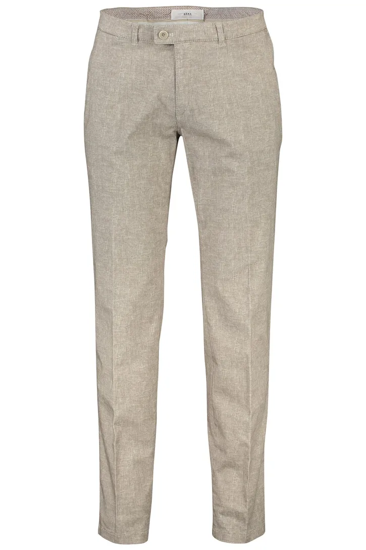 katoenen broek Brax beige gemeleerd