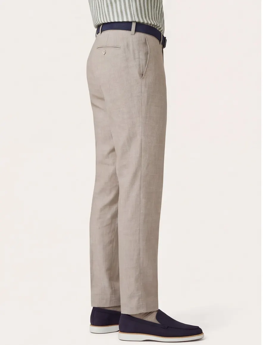 Brax katoenen broek beige gemeleerd