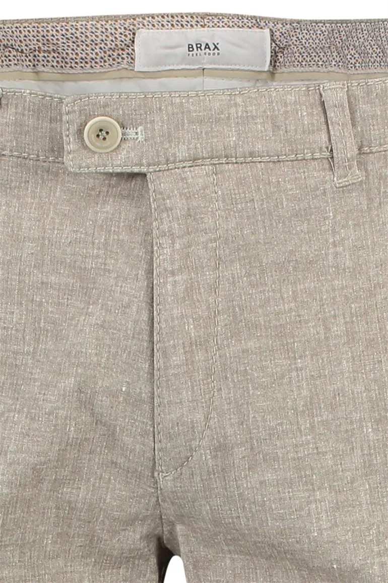 Brax katoenen broek beige effen katoen zonder omslag