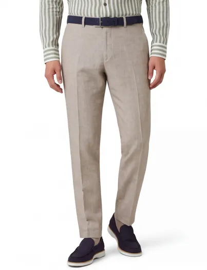 Brax Brax katoenen broek beige gemeleerd